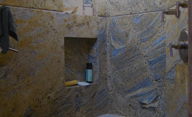 shower interior from granite slabs
