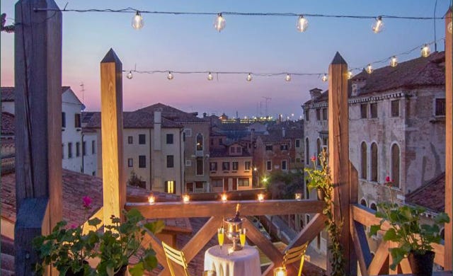 view from altana at sunset
