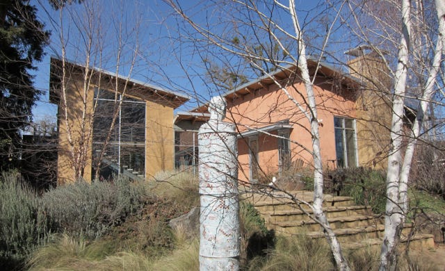 rear view from native landscape area